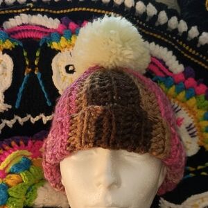 Handmade Crochet Neapolitan Ice Cream  Beanie Hat